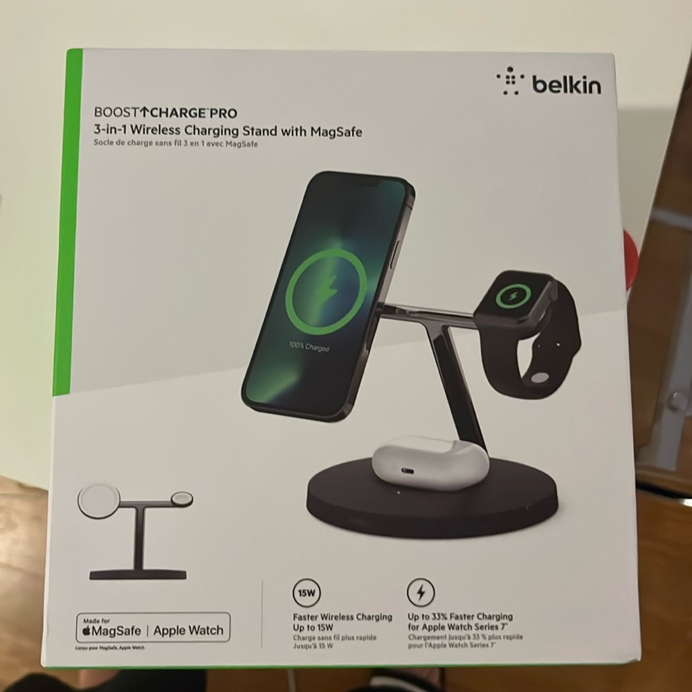 Belkin 3 in 1 charging stand. NWT and never opened